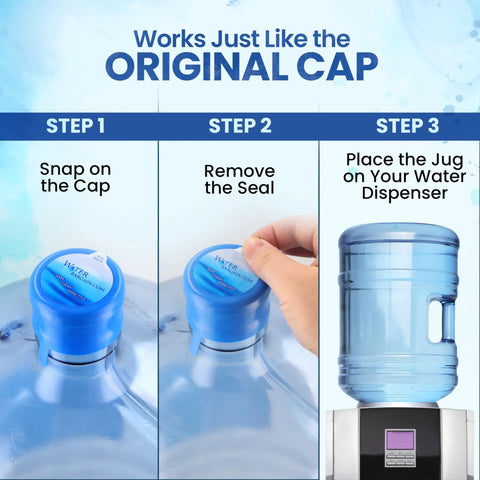 Step-by-step usage guide for Ten Pack USA Made Water Jug Caps For 2 3 5 And 6 Gallon Jugs Spill Proof Replacement Lids Fits 55mm Openings Keeps Water Fresh And Cold Easy Pour Durable Plastic Safe For Home And Office Hydration