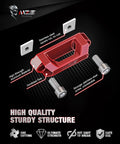 Built Tough T Track Tie Down Anchors For Truck Bed Rails And Tonneau Covers Rock Solid T Slot Cleats in vibrant red aluminum with components.