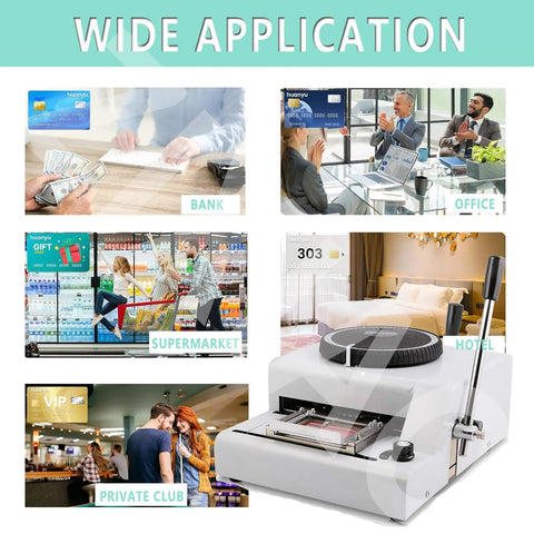 Heavy Duty PVC Card Embosser With 72 ISO Standard Characters Professional Credit Card And Vip Id Personalizer in various environments.