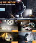 Cordless LED Work Light 11200 Lumens 112W Underhood Compatible With Dewalt 20V Battery showing multipurpose applications