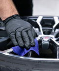 Applying Rim EVO 30ml Ceramic Wheel Coating Kit For Rims High Heat Resistant Up To 1400F Brake Dust Repellent Shield on car wheel