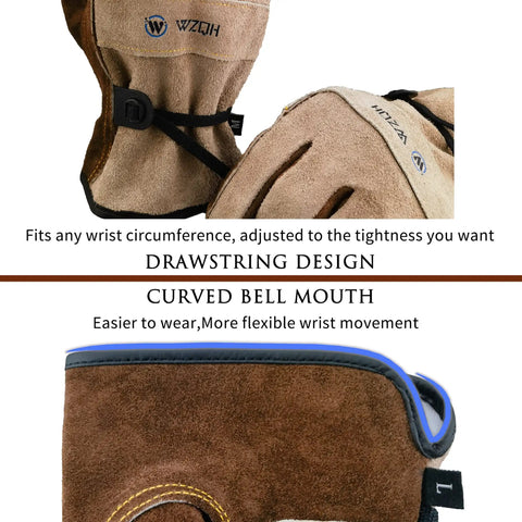 Heavy Duty Leather Work Gloves For Men And Women With Cowhide And Cotton Lined Interior Tough As Nails For Gardening Welding