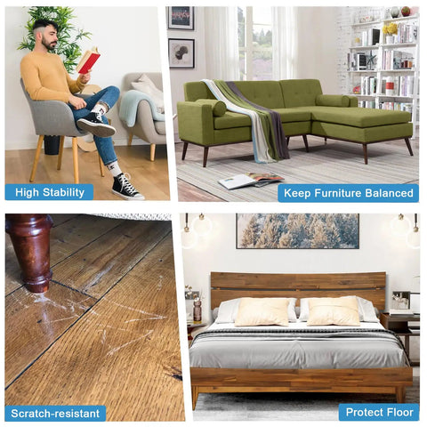 High stability and balanced furniture with 12 Pack Adjustable Furniture Feet Levelers With T Nuts 1/4-20 UNC