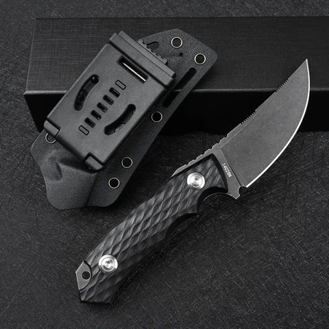 Fixed Blade Knife With 14C28N Stainless Steel, Beefy Tactical EDC For Outdoor Camping And Survival, includes Kydex sheath