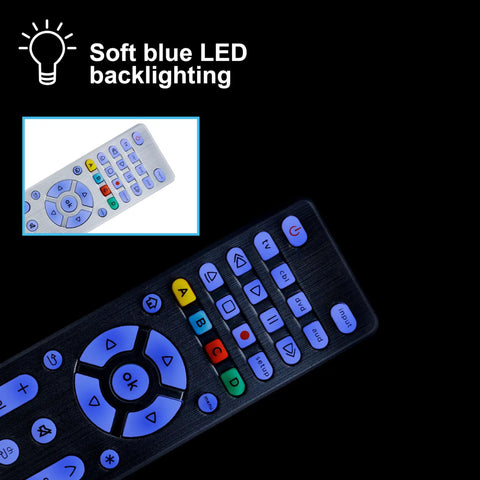 Backlit Buttons Universal Remote Control For Smart TV And Streaming Devices Four Device Replacement Remote For Samsung Roku Vizio LG Sony Apple TV With Broad Code Library And No Fuss Setup