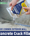 Heavy Duty Concrete Crack Filler Featuring Snap Tight Grip Annular Gap Seal For Grounding Rods Gas Pipes And Wall Sleeves With Rugged Flex Waterproof Mastick That Absorbs Vibration No Fuss Install in use on concrete surface.