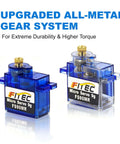 5 Pack 9G Micro Servo With 360 Degree Continuous Rotation And Metal Gear MG90 Mini Servo, all-metal gear system, two servos