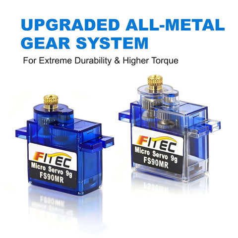 5 Pack 9G Micro Servo With 360 Degree Continuous Rotation And Metal Gear MG90 Mini Servo, all-metal gear system, two servos