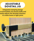 Adjustable Dovetail Jig Kit DIY Friendly 12 Inch Template For Furniture And Cabinet Making Aluminum Layout With Integrated Clamping System Indoor Outdoor Use Includes Joint Box Gold Finish