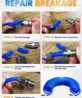 Repairable PU Recoil Air Hose 25 Feet For Air Compressors One Quarter Inch NPT Quick Coupler And I M Plug Kit repair steps