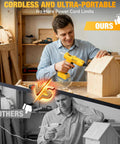 Man using Cordless 100W Hot Glue Gun For 20V Max Battery Full Size Handheld Glue Tool with 35 Glue Sticks in workshop