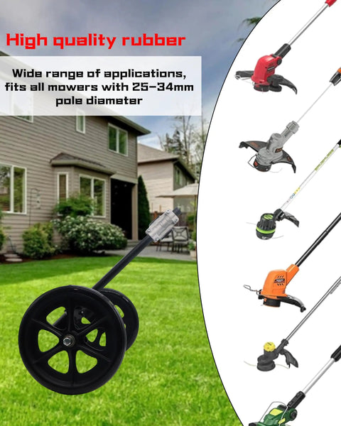 20 Inch Adjustable Height String Trimmer Wheel Attachment for Weed Whacker and Brush Cutter with 8 Inch Lawn Roller
