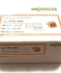 No Sweat Twistless Wire Connectors 100 Pack Secure Push In Terminal Blocks for 12 to 16 AWG Stranded Copper Cable box.
