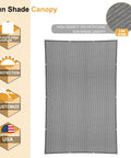 5x7 Gray Sun Shade Sail With Straight Edge And Grommets UV Blocking Water Permeable Canopy Cover For Patio Outdoor