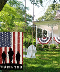 American Soldier Thank You Garden Flag 12x18 Burlap Double Sided For Fourth Of July Independence Day Memorial Day in front of house