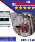 Image of Upgraded Top Front Burner Assembly Replacement PA080037 for select gas ranges, showing positioning and installation details.
