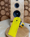 Grade A Circle Jig For Woodworking Delivers 268 Circle Cuts From One And A Half Inches To Eighteen And Three Sixteenths Inches In One Sixteenth Increments Compatible With Standard And Pro Router Models Killer For Speaker Cutouts Rings And Inlays Works, shown in front of a wooden speaker panel.