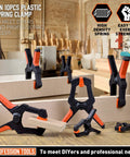 Heavy Duty 4 Inch Spring Clamps 10 Pack For Crafts Backdrops Woodworking And Photo Shoots in a studio setting