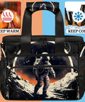 Insulated Picnic Backpack With Lunch Box for Women and Men, keeps food fresh, astronaut design, front view of spacious tote