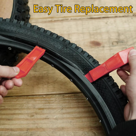 24x1.95 Folding Mountain Bike Tires With Levers And Liners Replacement MTB Tires For Off Road Riding Puncture Resistant