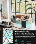 Shark Air Purifier 4 H13 True HEPA Filter Replacement in a modern living room near a window.