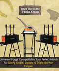 Heavy Duty Blacksmith Forge Stand For Single Double And Three Burner Propane Forges 36 Inch Steel Tool Kit Stand display
