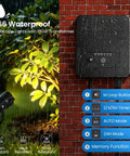 All In One Low Voltage Landscape Lighting Kit With Six 6W LED Spot Lights 100W Transformer 50 Feet Cable 12 Connectors Waterproof Outdoor Lights For Garden Pathways And Trees 2700K 12 To 24V 6 Pack showing waterproof transformer details