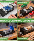 Mini Fractal Vise Clamp Aluminum Table Clamp 0 To 2.44 Inch Adjustable With Flat Jaw And Self Adjusting Fractal Jaw For Irregular Shapes Perfect For Diyers And Makers On Small Projects, clamping PCB