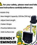 Instruction card for Garden Kneeler Seat With Adjustable Height And Angle, Thick Kneeling Pad and Cushioned Seat, No Back Pain Ergonomic Joint Protection For Gardeners And DIYers, Durable Carbon Black.