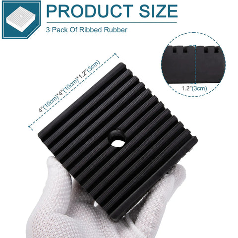 Three Pack Solid Rubber Anti Vibration Pads 4 By 4 Inches For Air Compressors And Equipment No Brainer Quiet Your Machine Cut Vibration Stability Heavy Duty Noise Reduction