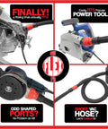 10 Foot Dust Collection Hose Kit With 8 Attachments For Most Power Tools And Shop Vacuums, Sili Flex fittings shown on various tools