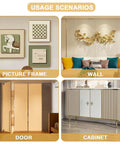 Kick Up Your Rooms With Matte Gold Peel And Stick Molding Trim, used decoratively on picture frames, walls, doors, and cabinets.