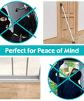 Sliding Door Lock Bar With Anti Lift Lock, Adjustable Security Bar for Homes And Offices installed against door for security