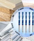 Front view of HQMaster downcut router bits set, 1/8" shank, tungsten carbide, 5-pack