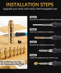 Installation steps for using Soldering Tips And Heat Set Insert Kit For Thread Inserts M2 M2.5 M3 M4 M5 M6 M8 Toolkit