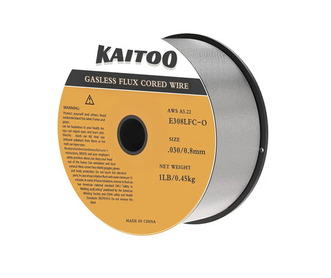 E308LFC-O.030 Inch Flux Core Gasless Stainless Steel Welding Wire, 1 Pound Spool, For 304 And 308L, Outdoor Ready, Stable Arc