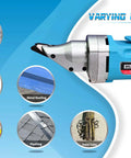 Electric Metal Shear For Sheet Metal, 14 Gauge, 5.0 Amp Motor, Swivel Head with applications for multiple materials