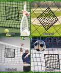6 Pack Universal Sports Net Repair Kit With 100 Nylon Zip Ties And 20x20cm Net Patches For Soccer Hockey Football Golf Baseball Nets And Batting Cages Quick Fix used in tennis, baseball, volleyball, and soccer nets.