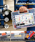 Rugged No Sweat 1740 Piece Heat Shrink Wire Connector Kit With Smooth Crimping Tool For AWG 22 To 10 Electrical Wiring in portable toolbox.