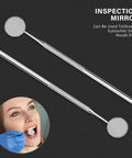 Stainless Steel Dental Mirror With Handle 6.5 Inch Angled 45 Degree Must Have Pro Grade Tool For Teeth Cleaning Plaque Check