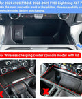 Center Console Compartment Cover With Hidden Pocket Lid For The Open Pocket In Front Of The Shifter, Ford F-150 Compatible