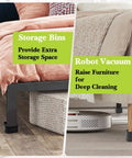 Four Pack Heavy Duty Adjustable Bed Risers 1 2 3 Inch Square Stackable Furniture Lifts under bed and sofa for storage and vacuum access