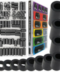 125 Piece Black Nylon Round Spacers Set For Screws And Hardware Non Threaded M6 Standoffs With ID 6.2 Millimeters And OD 11 Millimeters