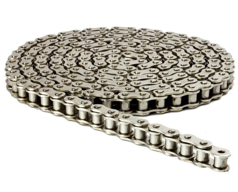 Nickel Plated ANSI 41NP Roller Chain 6 Feet With Connecting Link Heat Treated Corrosion Resistant Half Inch Pitch