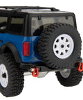 Rear view of Beefed Up Front And Rear CNC Aluminum Bumper Upgrade For Axial SCX30 C10 Bronco One Thirtieth RC Crawler