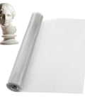 Pro Sculpting Wire Mesh Roll 16x100 Inch Ultra Dense 0.08x0.11 Armature Mesh For Clay displayed with a bust to show sculpting use