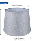 Drum Lampshade Set For Table And Floor Lamps Natural Linen Replacement Shades With Easy Assembly 9.8 Inch Height 11.6 Inch Top Diameter