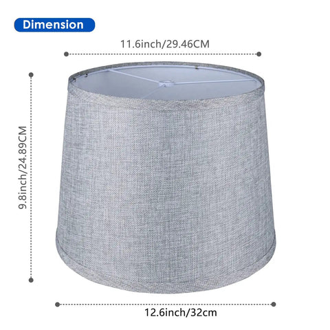 Drum Lampshade Set For Table And Floor Lamps Natural Linen Replacement Shades With Easy Assembly 9.8 Inch Height 11.6 Inch Top Diameter