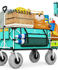 260L Beach Wagon With Extended Tailgate Heavy Duty Beach Cart 440Lbs Capacity 9 Inch Balloon Wheels For Sand