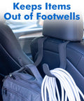 Heavy Duty Headrest Hooks for Trucks and Cars, Extra Large Seat Back Organizer for Hard Hats, Bags and Gear installed on car seat